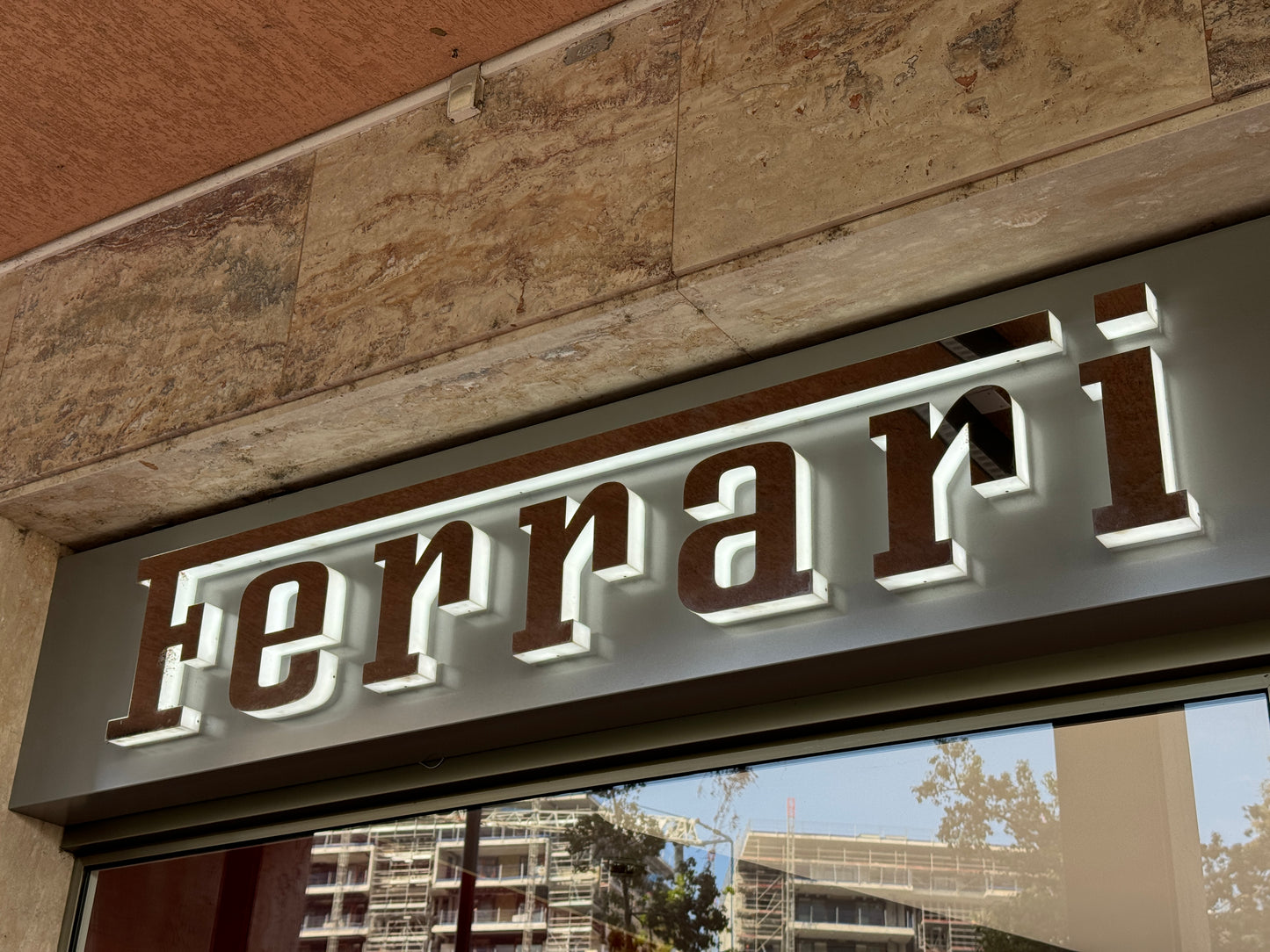 Ferrari Dealership Spellout Illuminated Logo Sign #D5