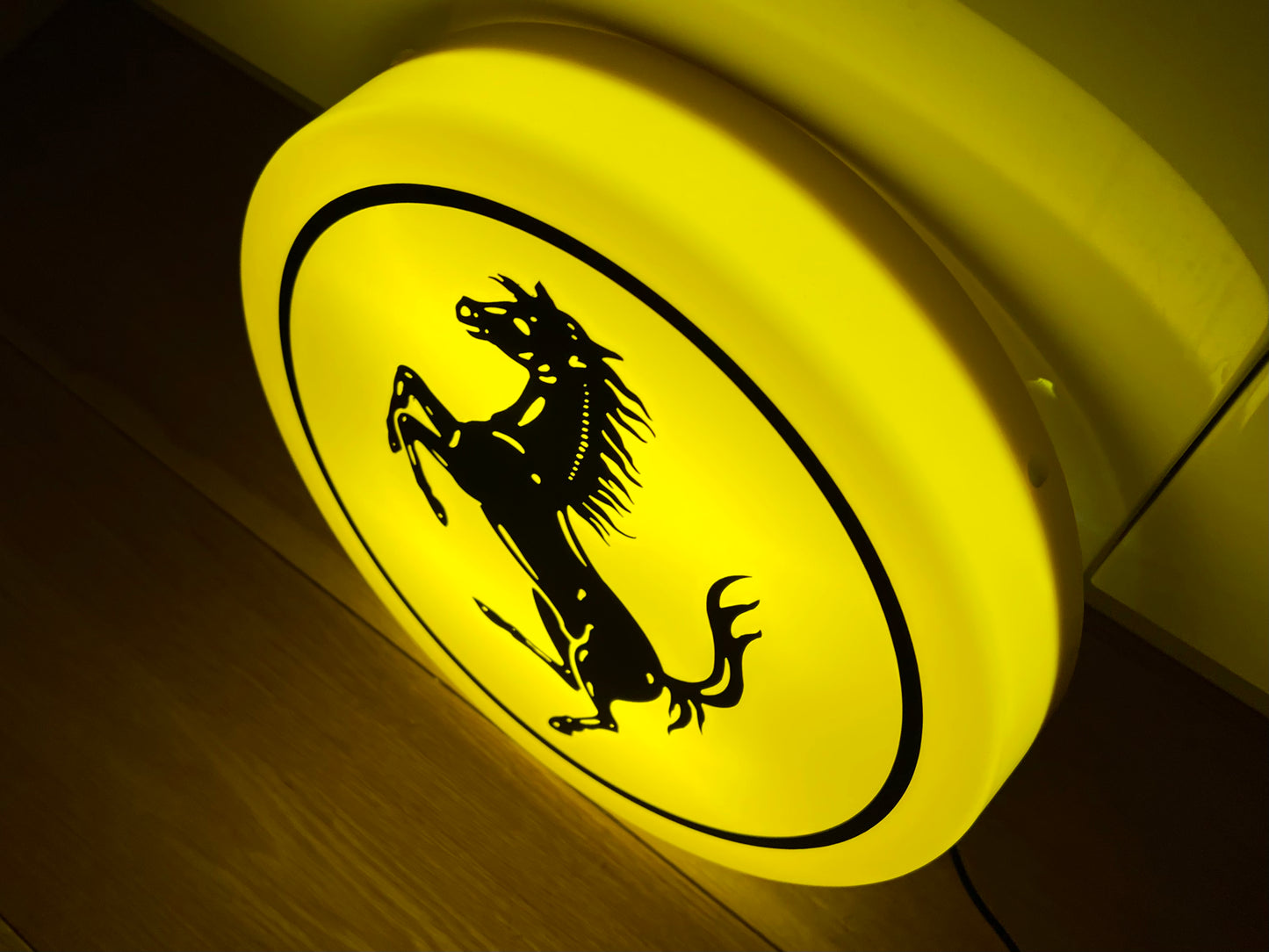 Ferrari Round Illuminated Logo Sign #B26