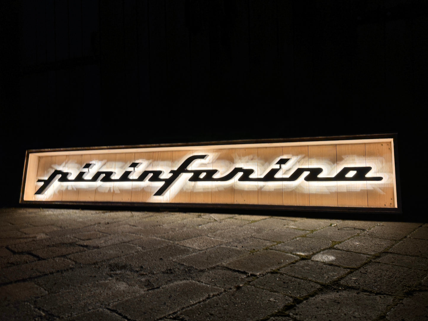 Pininfarina Illuminated Metal Sign Black #D15
