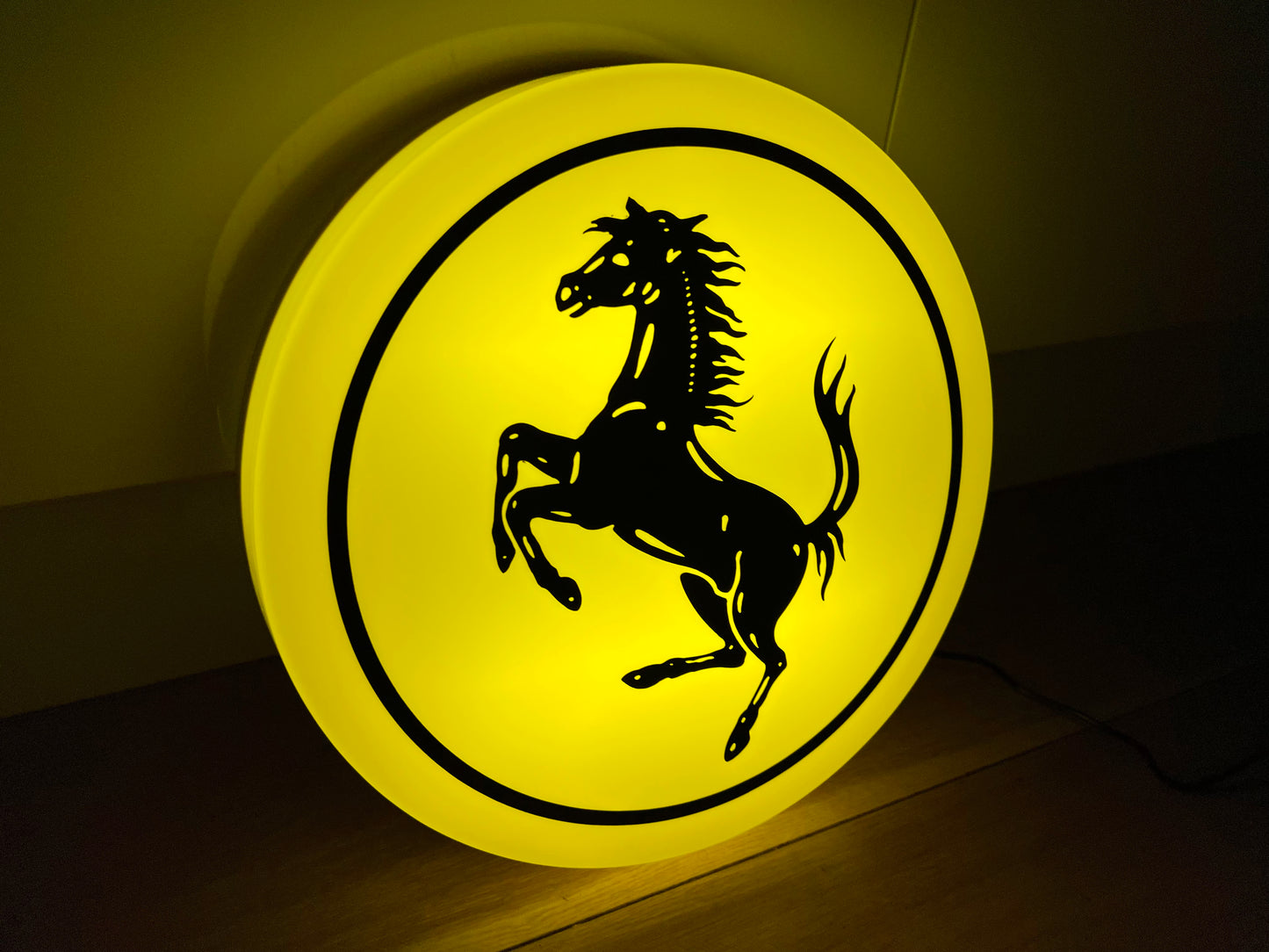Ferrari Round Illuminated Logo Sign #B26