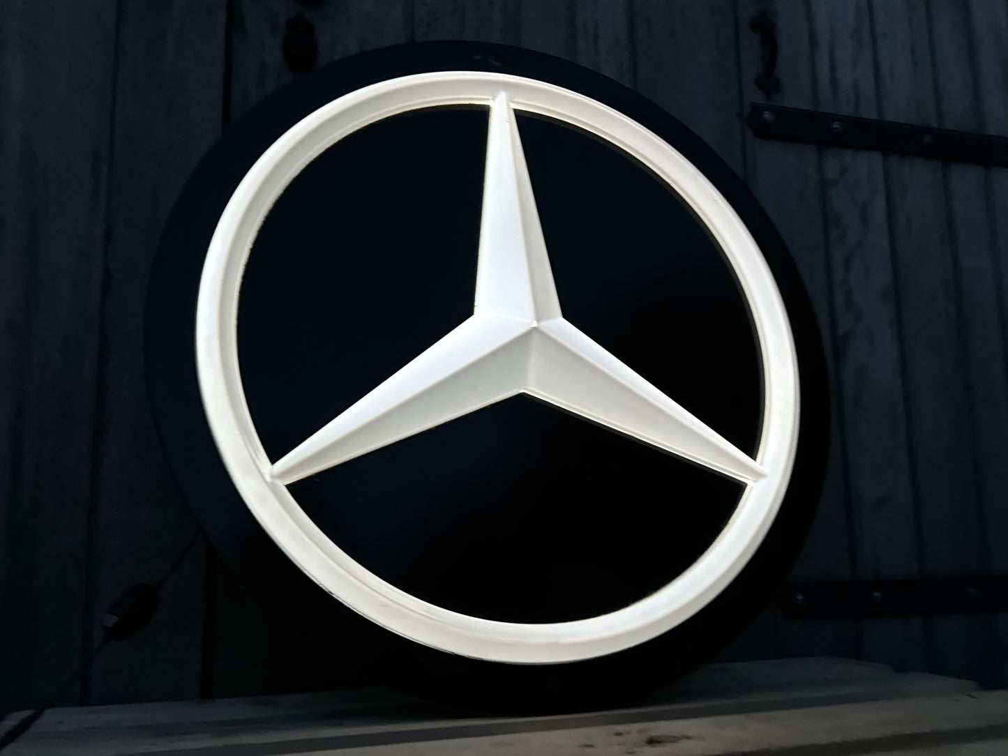 Mercedes Benz Dealership Vintage Round Illuminated Sign #D14