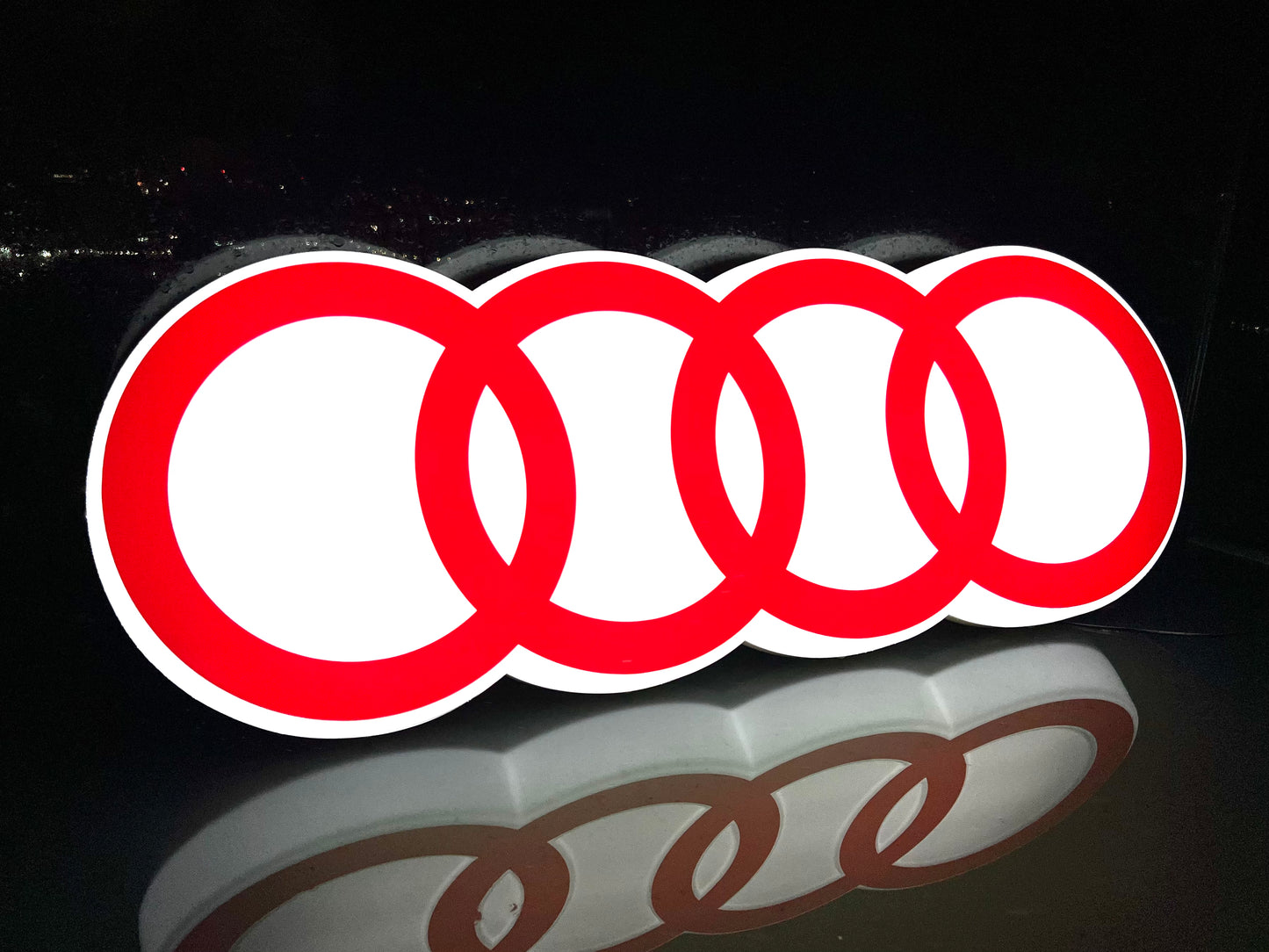 AUDI Rings Illuminated Logo Sign #B8