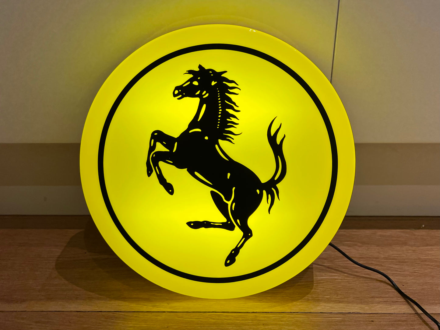 Ferrari Round Illuminated Logo Sign #B26