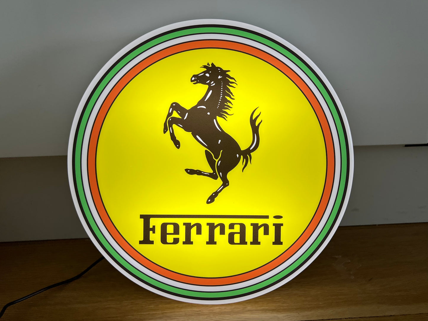 Ferrari Round Illuminated Logo Sign #B27