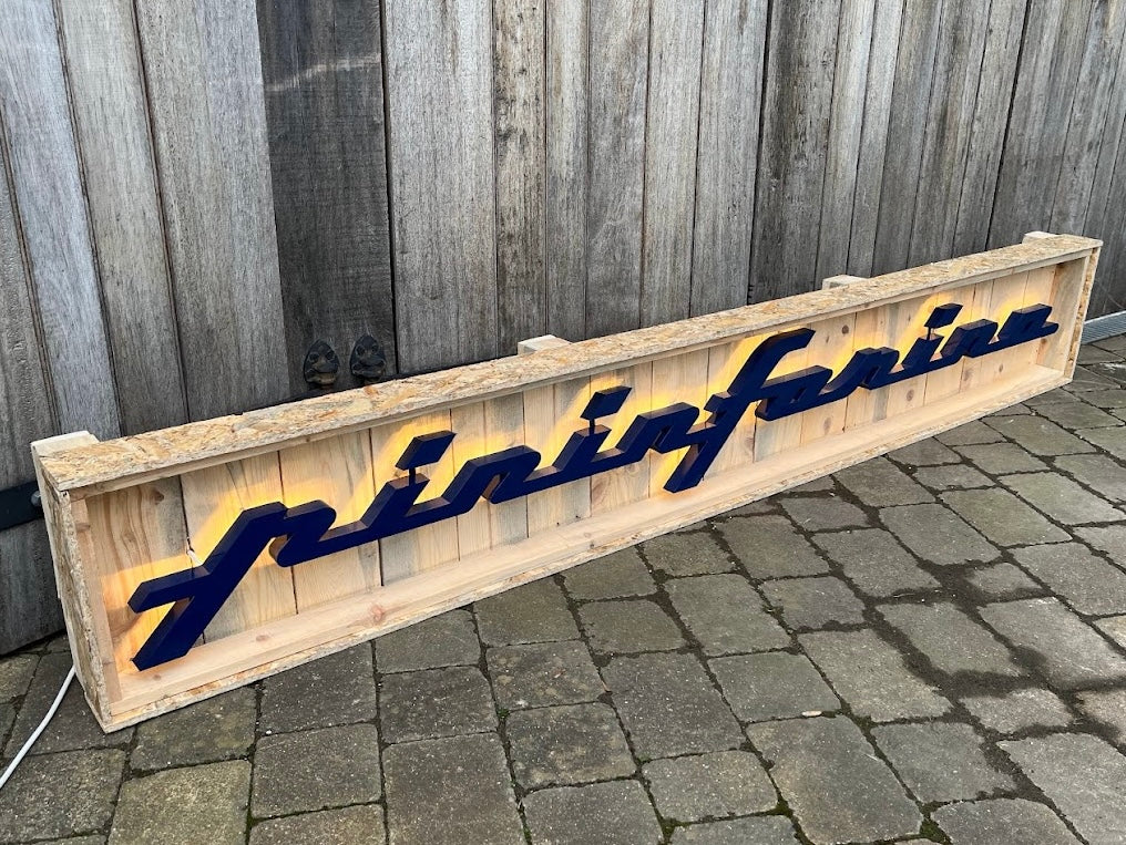 Pininfarina Illuminated Metal Sign Blue #D16