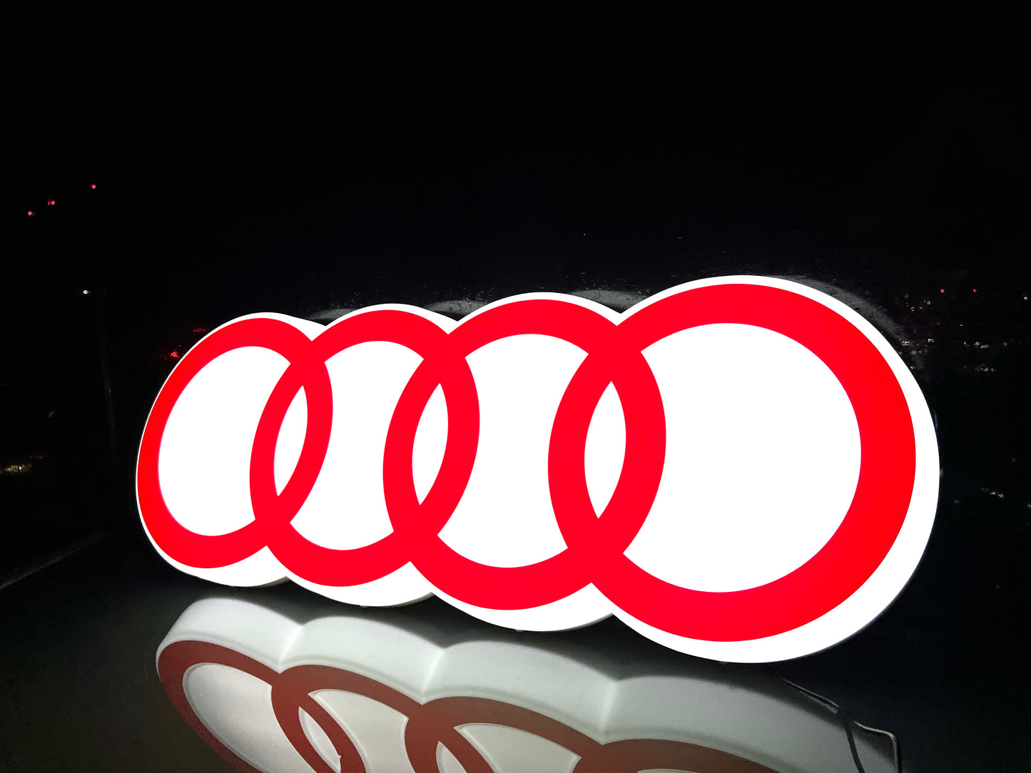 AUDI Rings Illuminated Logo Sign #B8