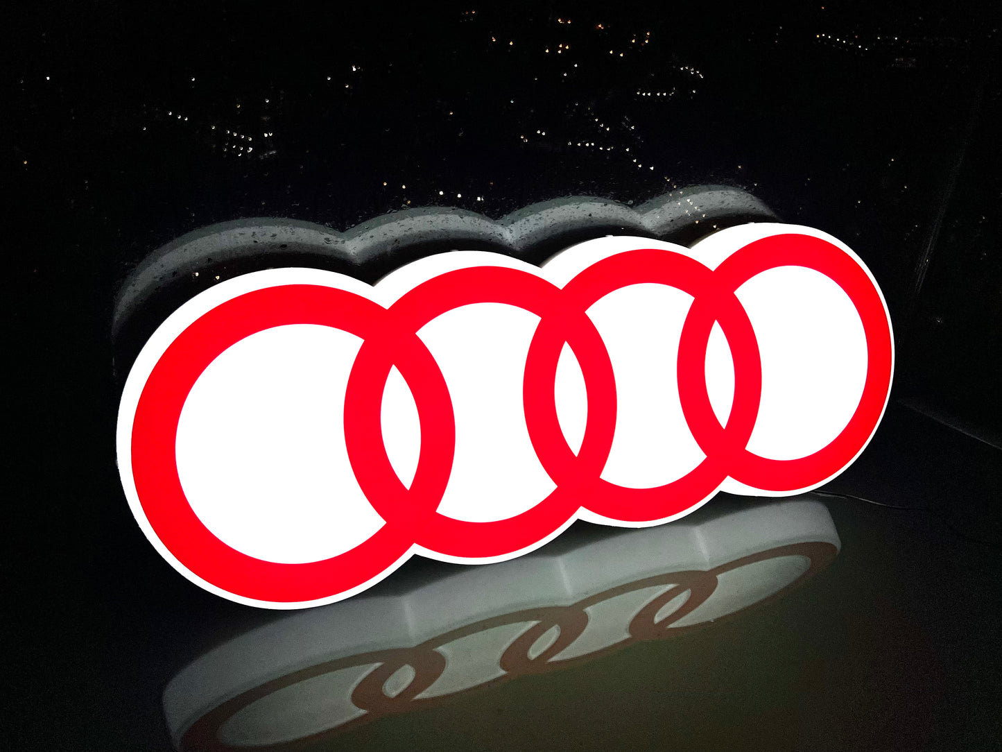 AUDI Rings Illuminated Logo Sign #B8