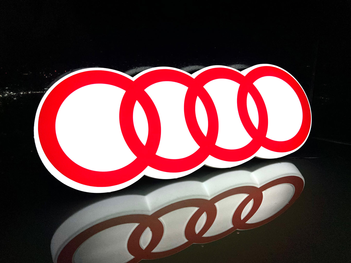 AUDI Rings Illuminated Logo Sign #B8
