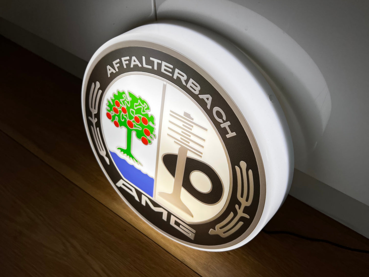 Mercedes Benz AMG Round Illuminated Logo Sign #B52