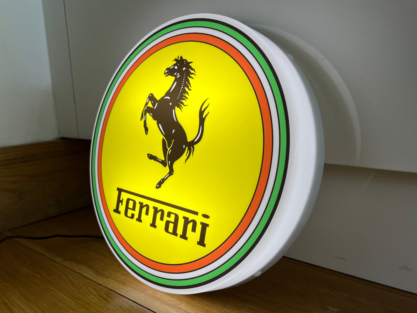 Ferrari Round Illuminated Logo Sign #B27