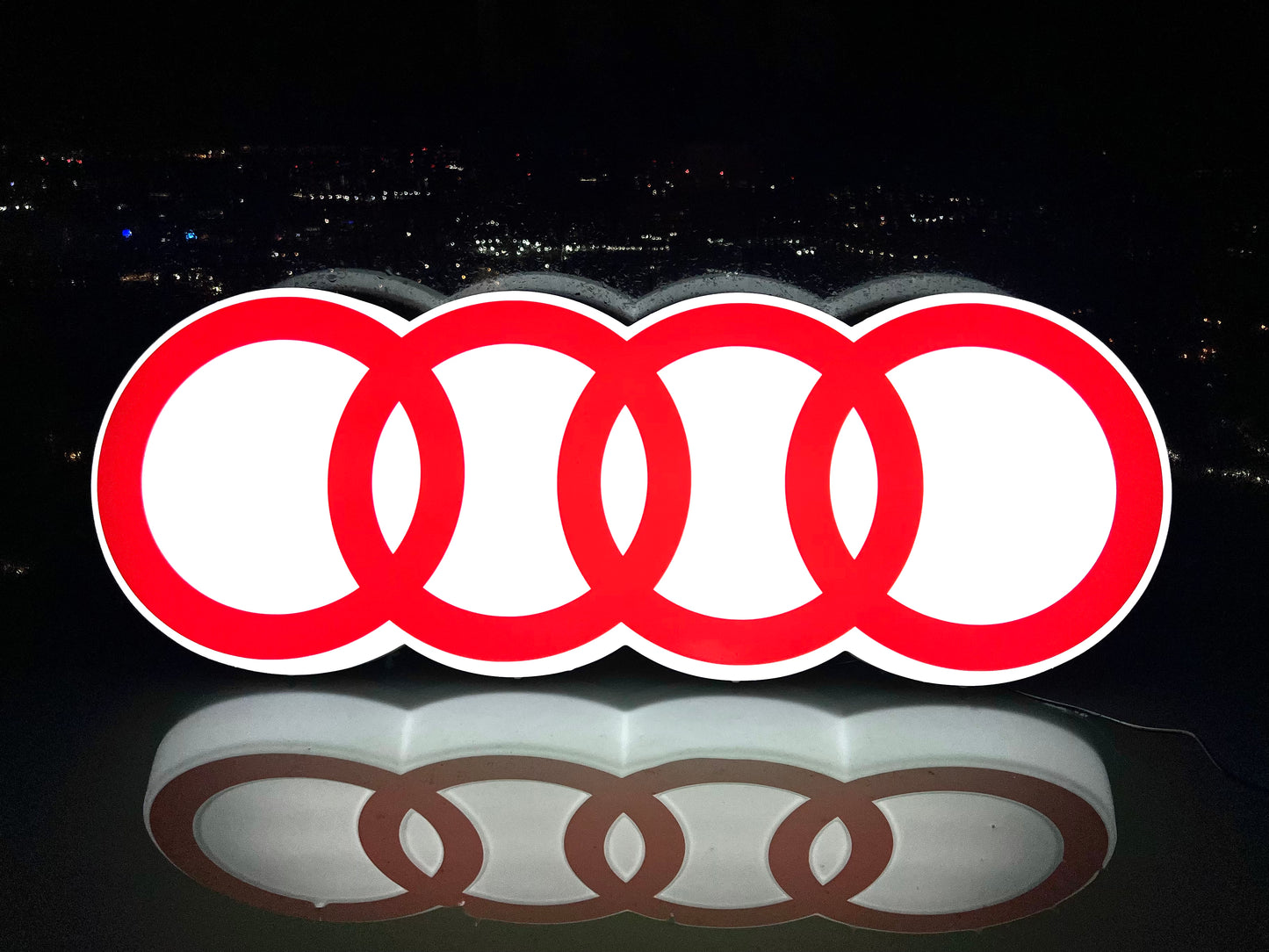 AUDI Rings Illuminated Logo Sign #B8