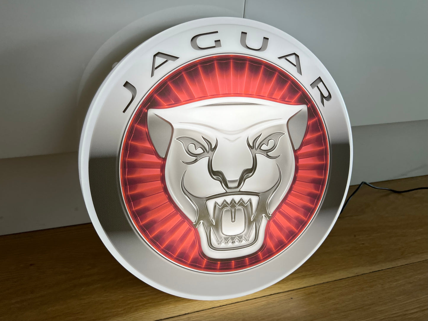 Jaguar Round Illuminated Logo Sign #B40