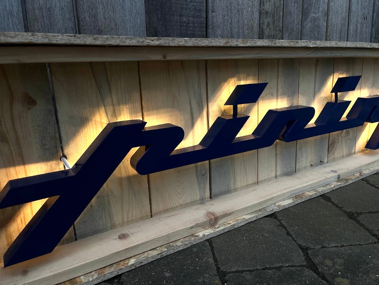 Pininfarina Illuminated Metal Sign Blue #D16