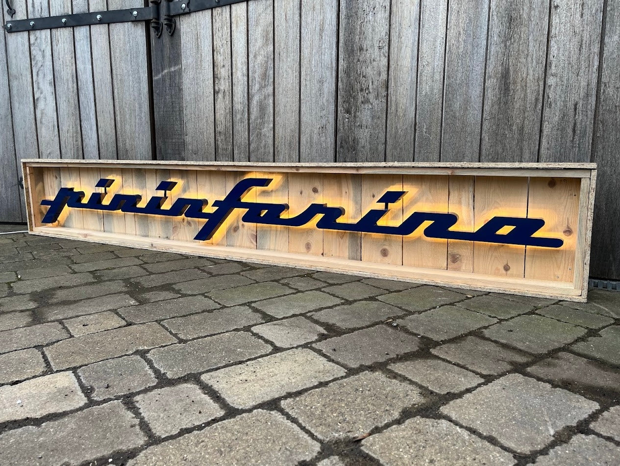 Pininfarina Illuminated Metal Sign Blue #D16