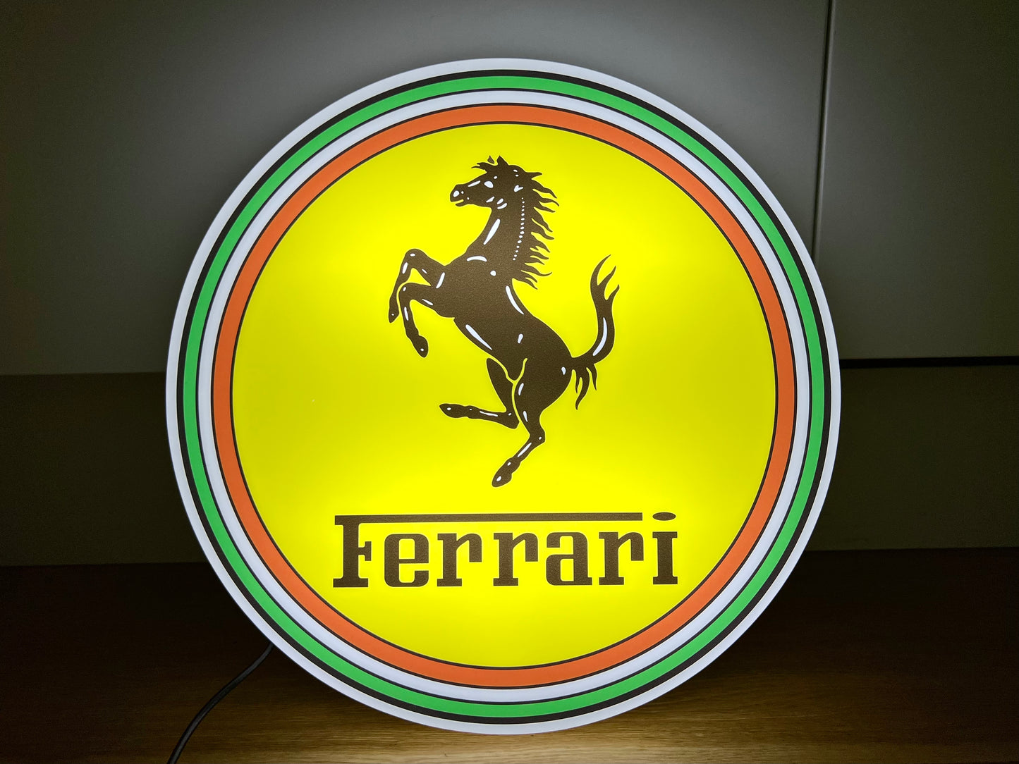 Ferrari Round Illuminated Logo Sign #B27