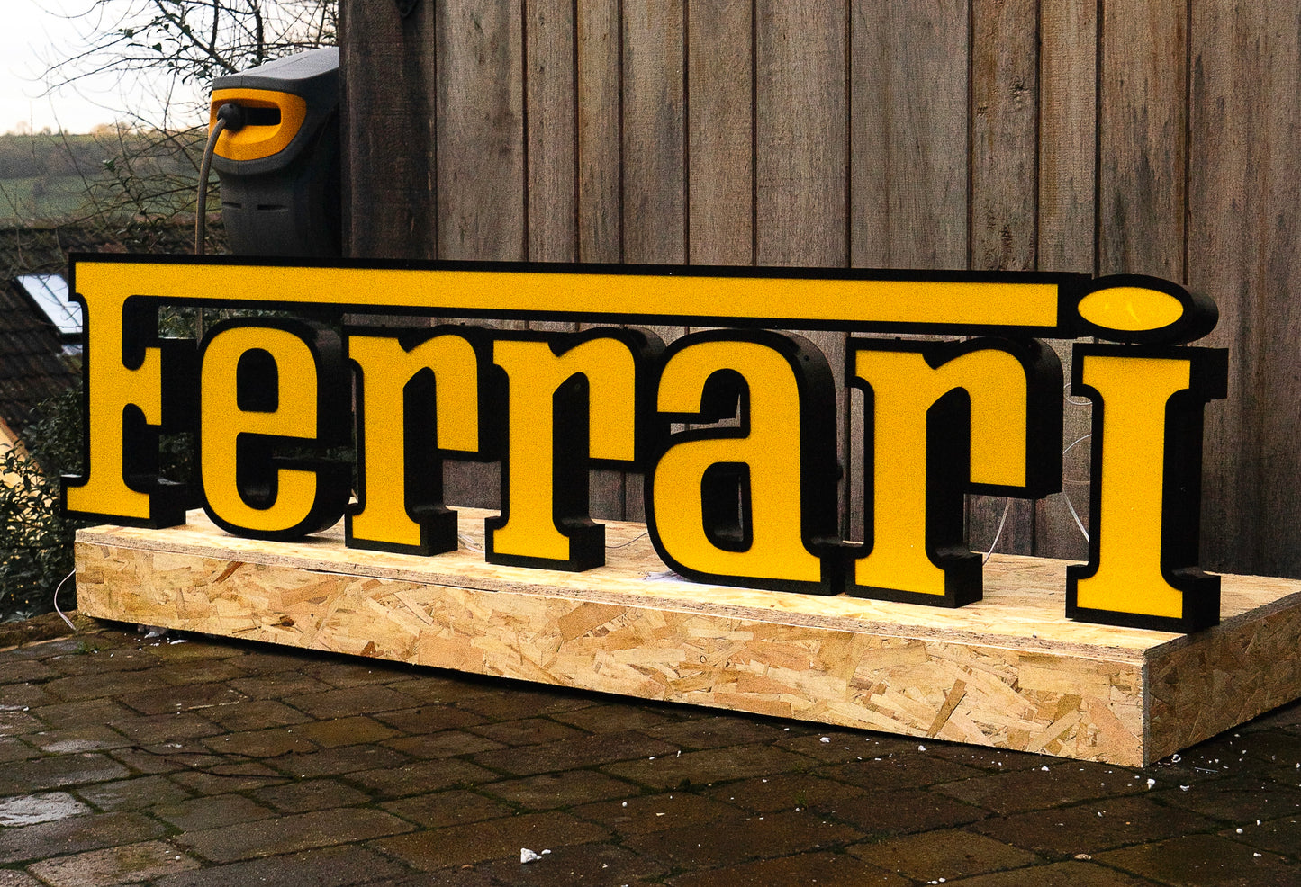 Ferrari Spellout Illuminated Logo Sign #D7