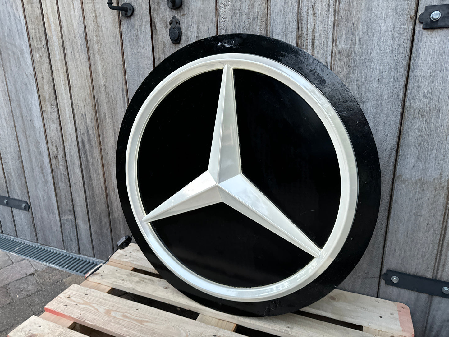Mercedes Benz Dealership Vintage Round Illuminated Sign #D14