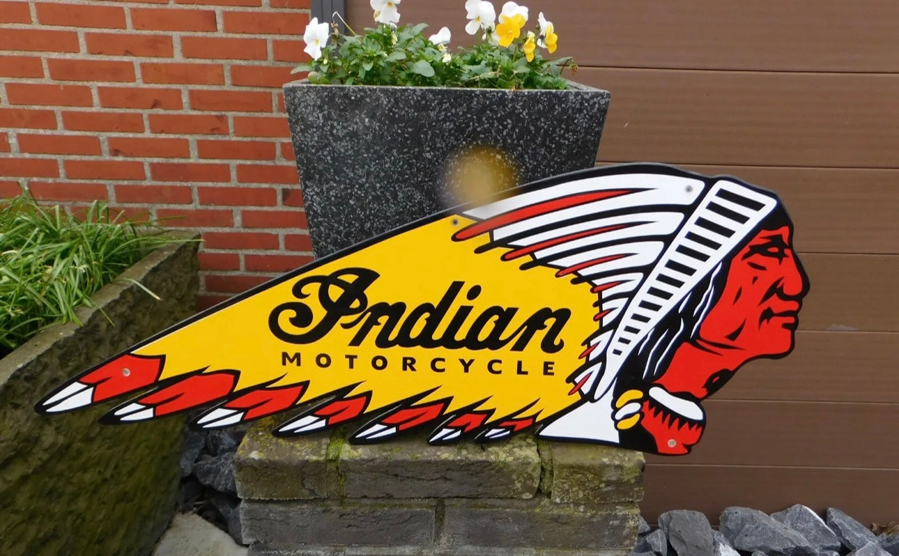 Indian Motorcycles Enamel Sign #A54