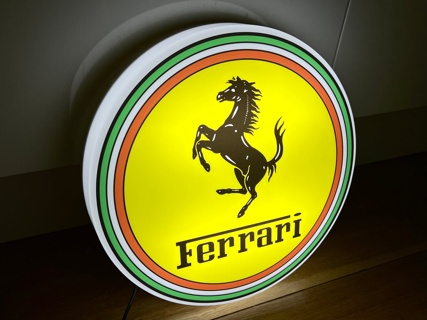 Ferrari Round Illuminated Logo Sign #B27
