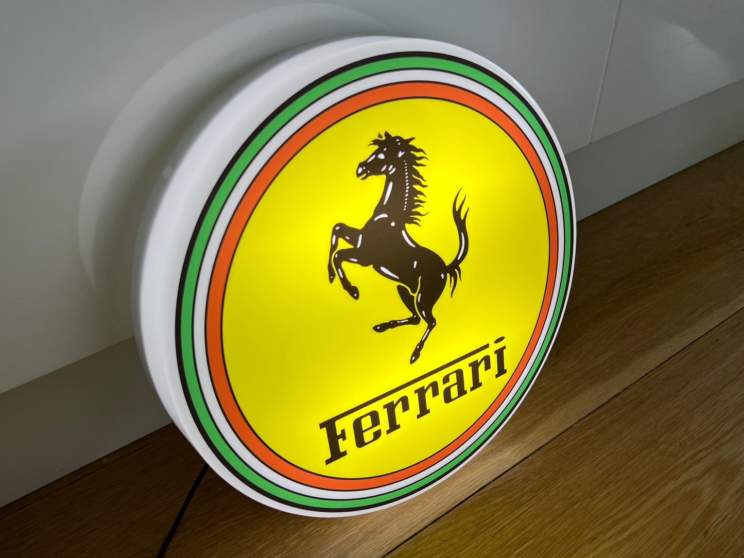 Ferrari Round Illuminated Logo Sign #B27