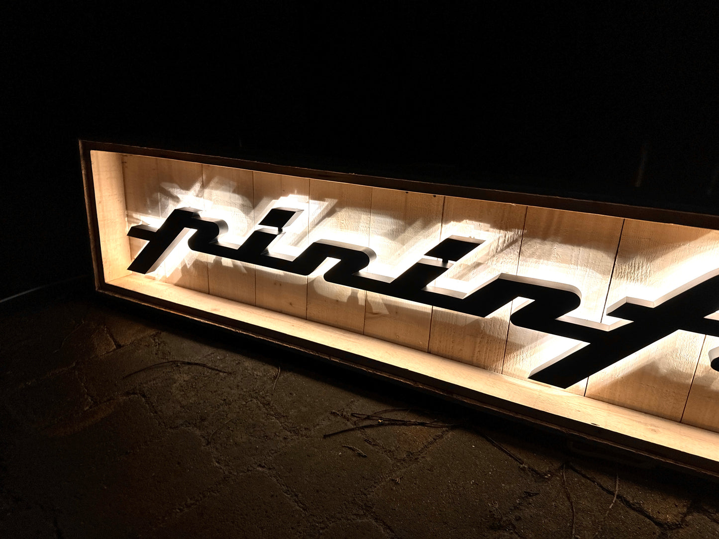 Pininfarina Illuminated Metal Sign Black #D15
