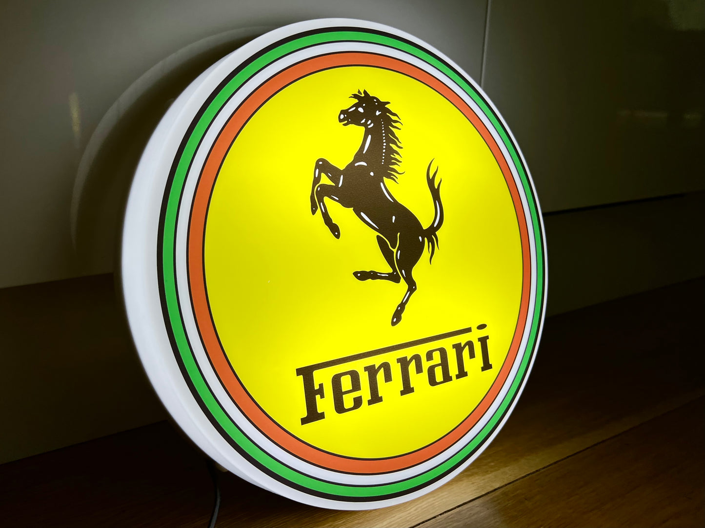 Ferrari Round Illuminated Logo Sign #B27