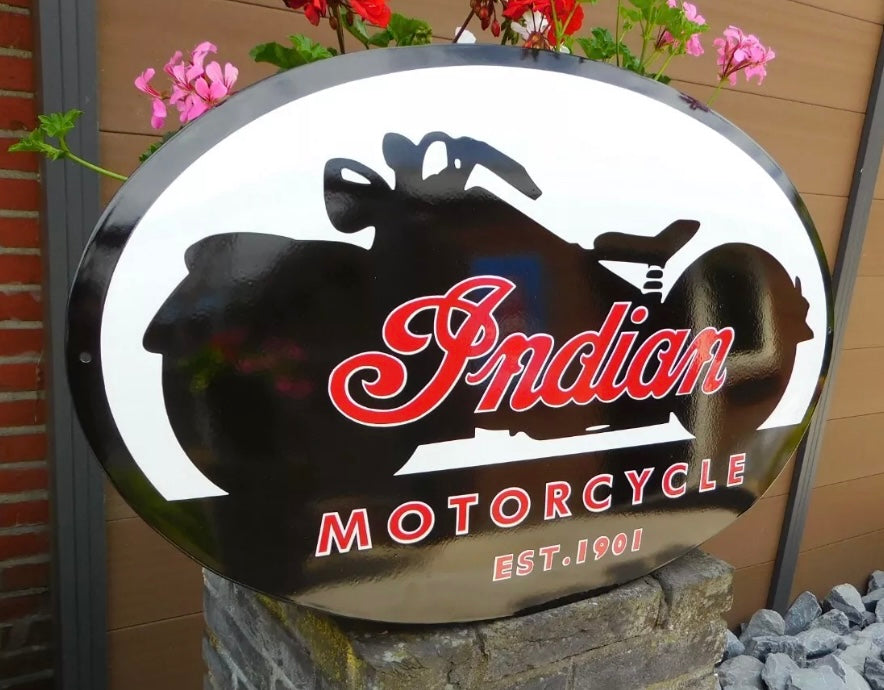 Indian Motorcycles Enamel Sign #A55