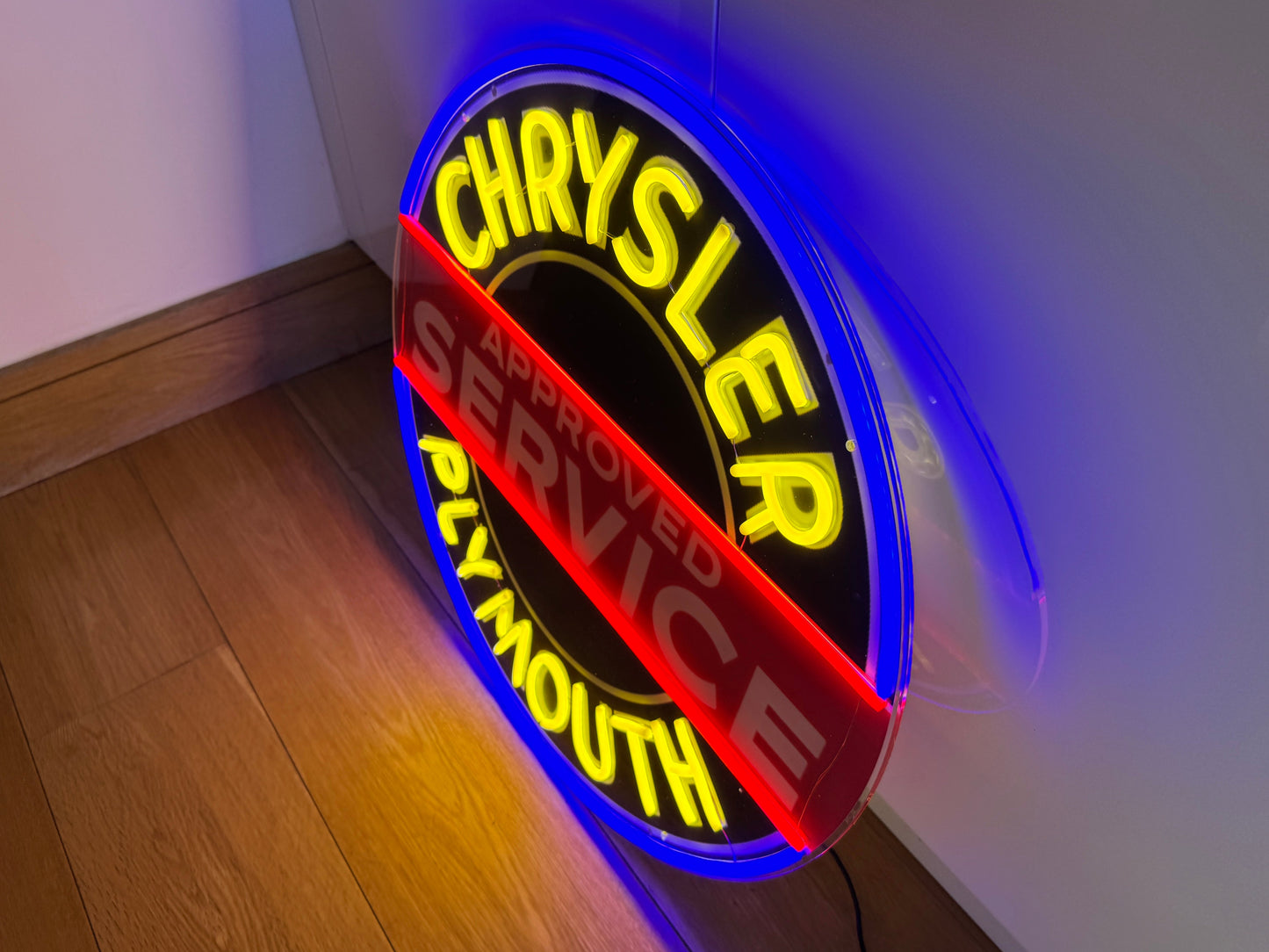 Chrysler Plymouth Neon Sign Approved Service #N142