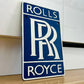 Rolls Royce Blue Metal Logo Sign #A96