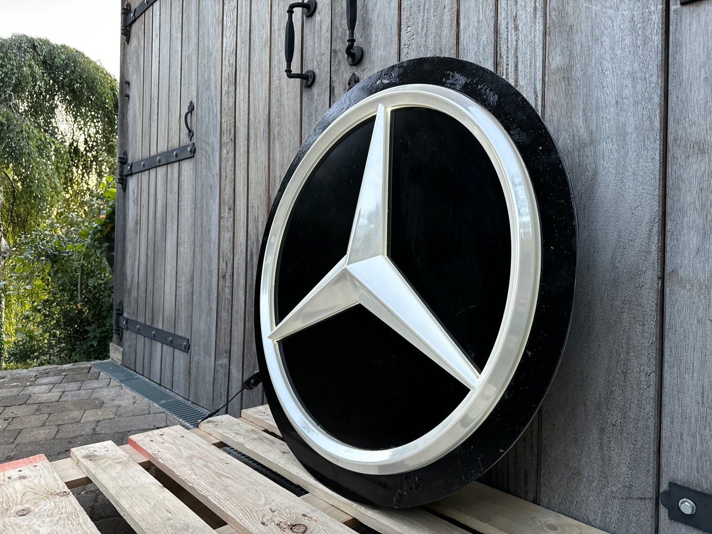 Mercedes Benz Dealership Vintage Round Illuminated Sign #D14