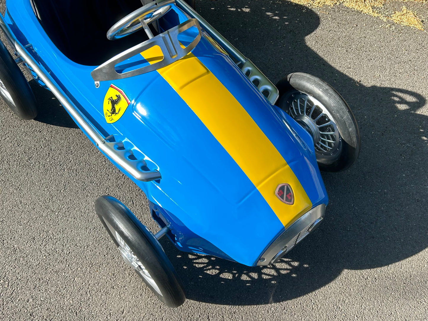 American Retro Racer Pedal Car Blue and Yellow #S16