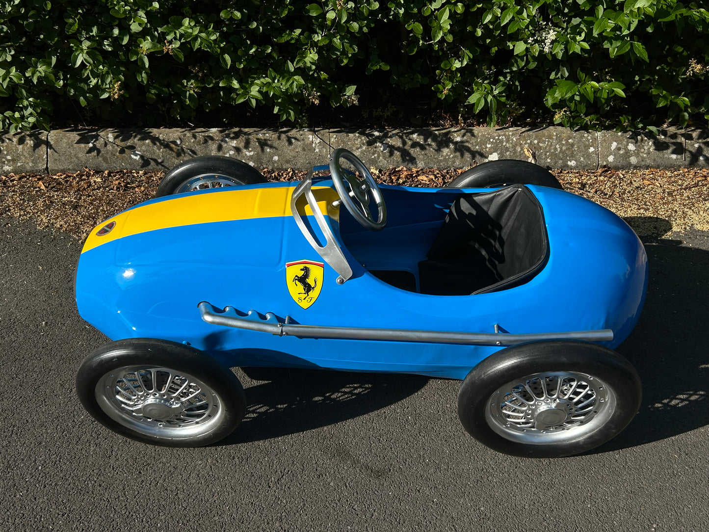 American Retro Racer Pedal Car Blue and Yellow #S16