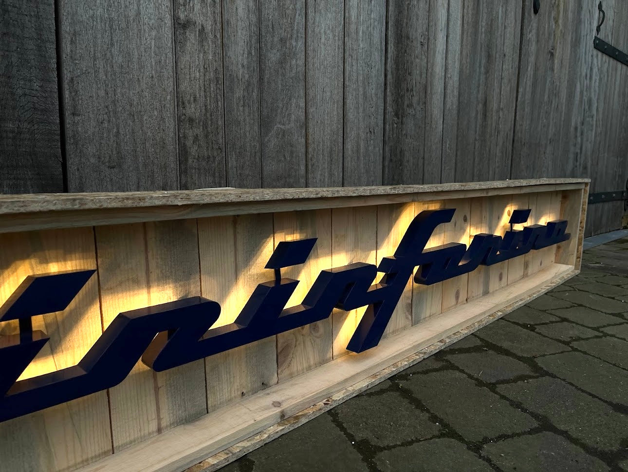 Pininfarina Illuminated Metal Sign Blue #D16
