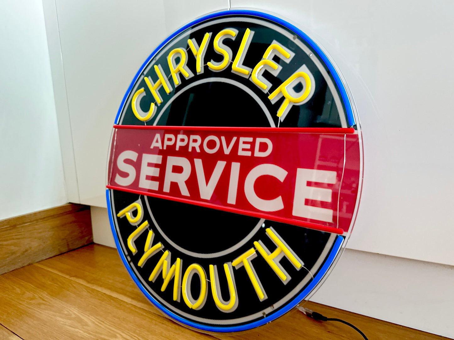 Chrysler Plymouth Neon Sign Approved Service #N142