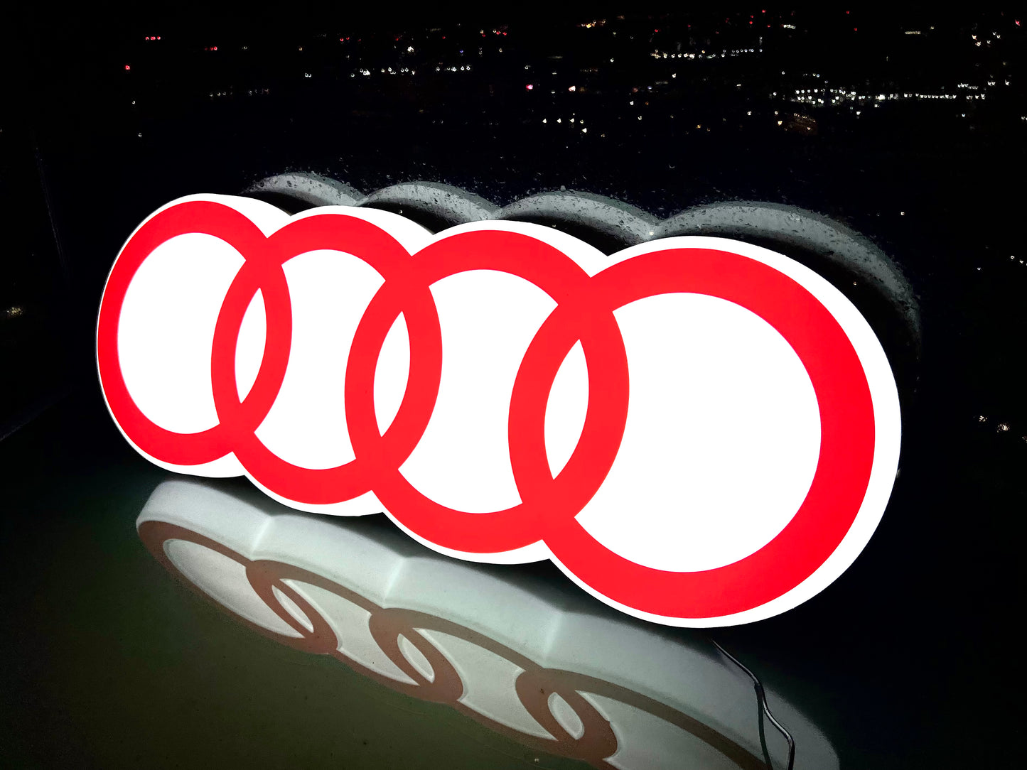 AUDI Rings Illuminated Logo Sign #B8