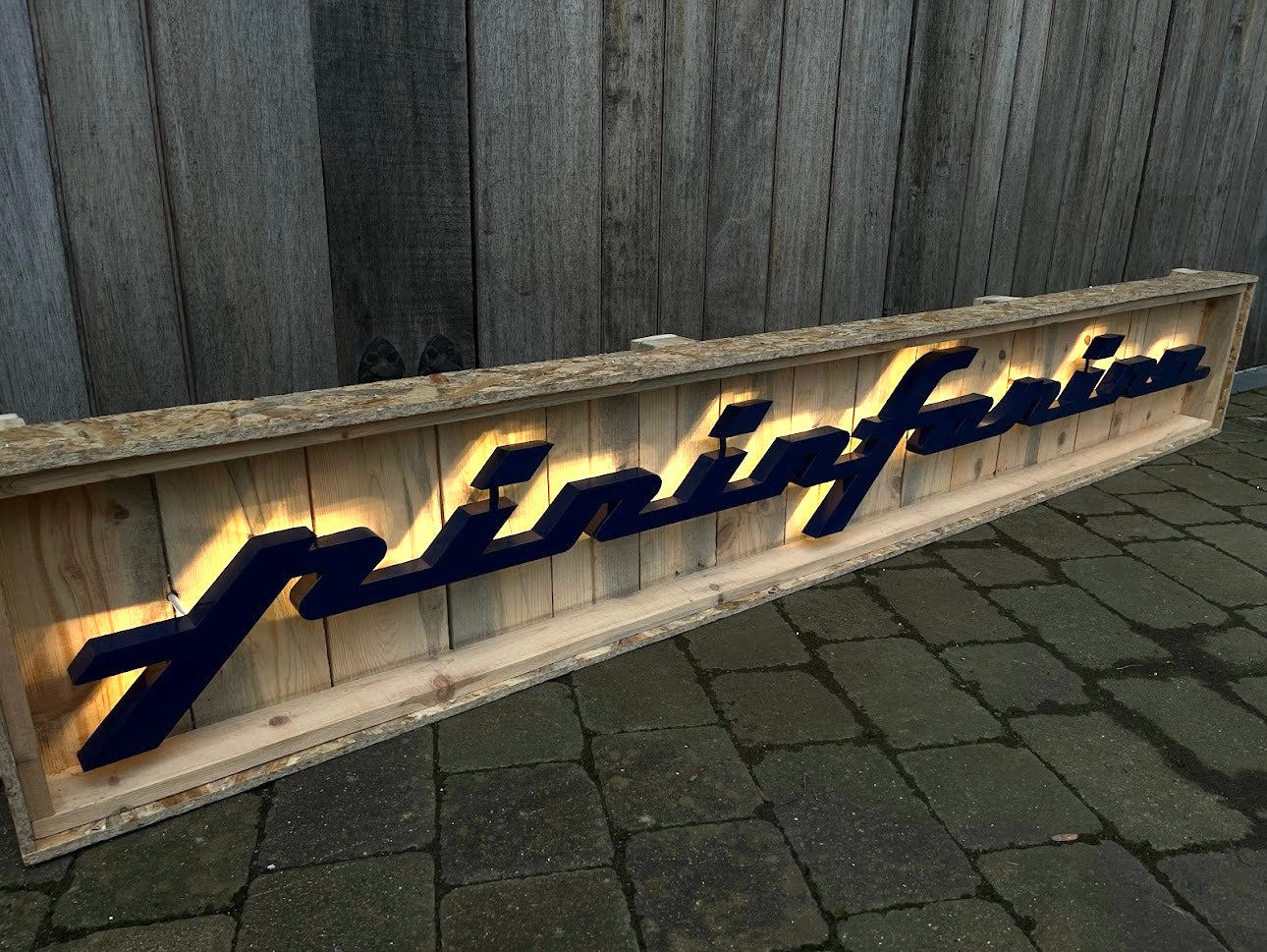 Pininfarina Illuminated Metal Sign Blue #D16
