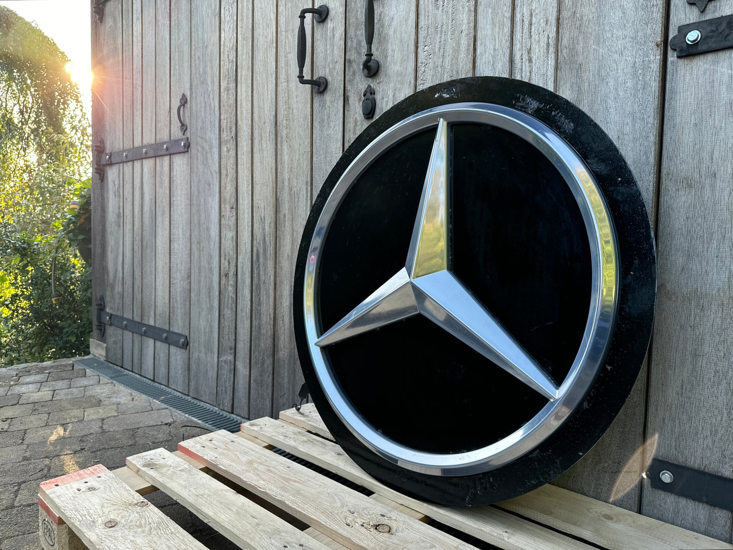 Mercedes Benz Dealership Vintage Round Illuminated Sign #D14