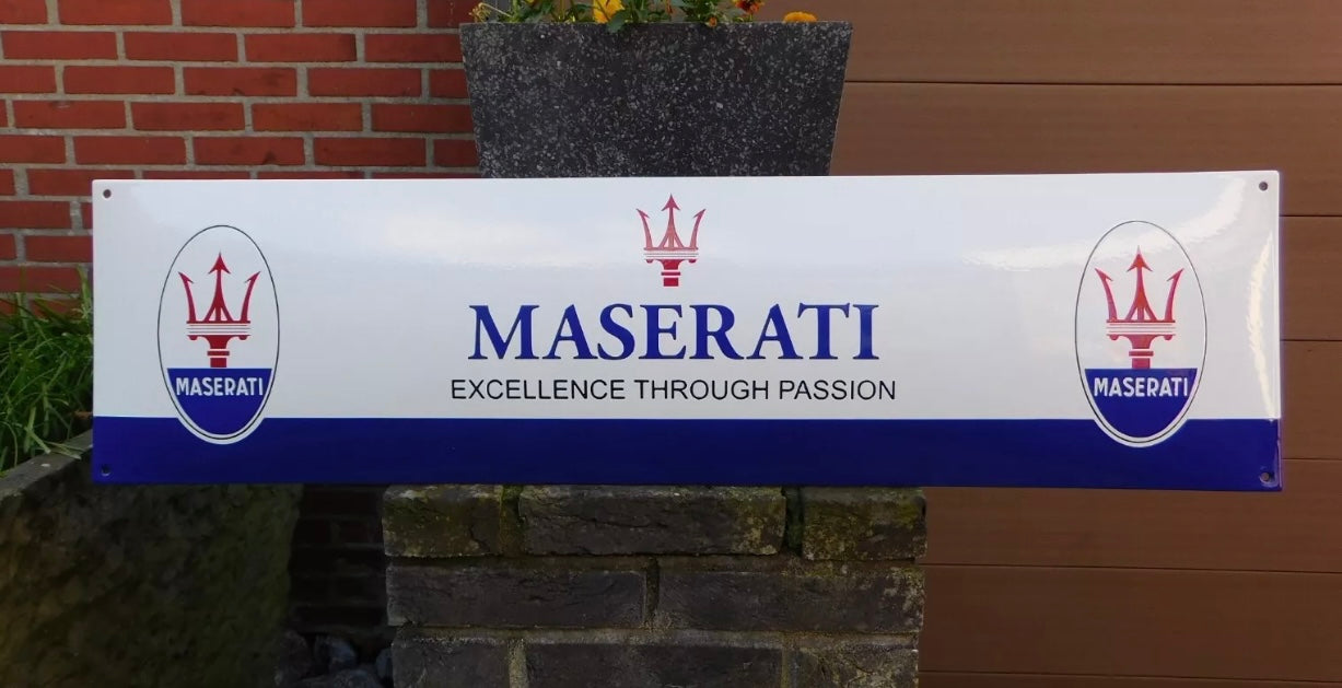 Maserati Dealership Enamel Sign #A60