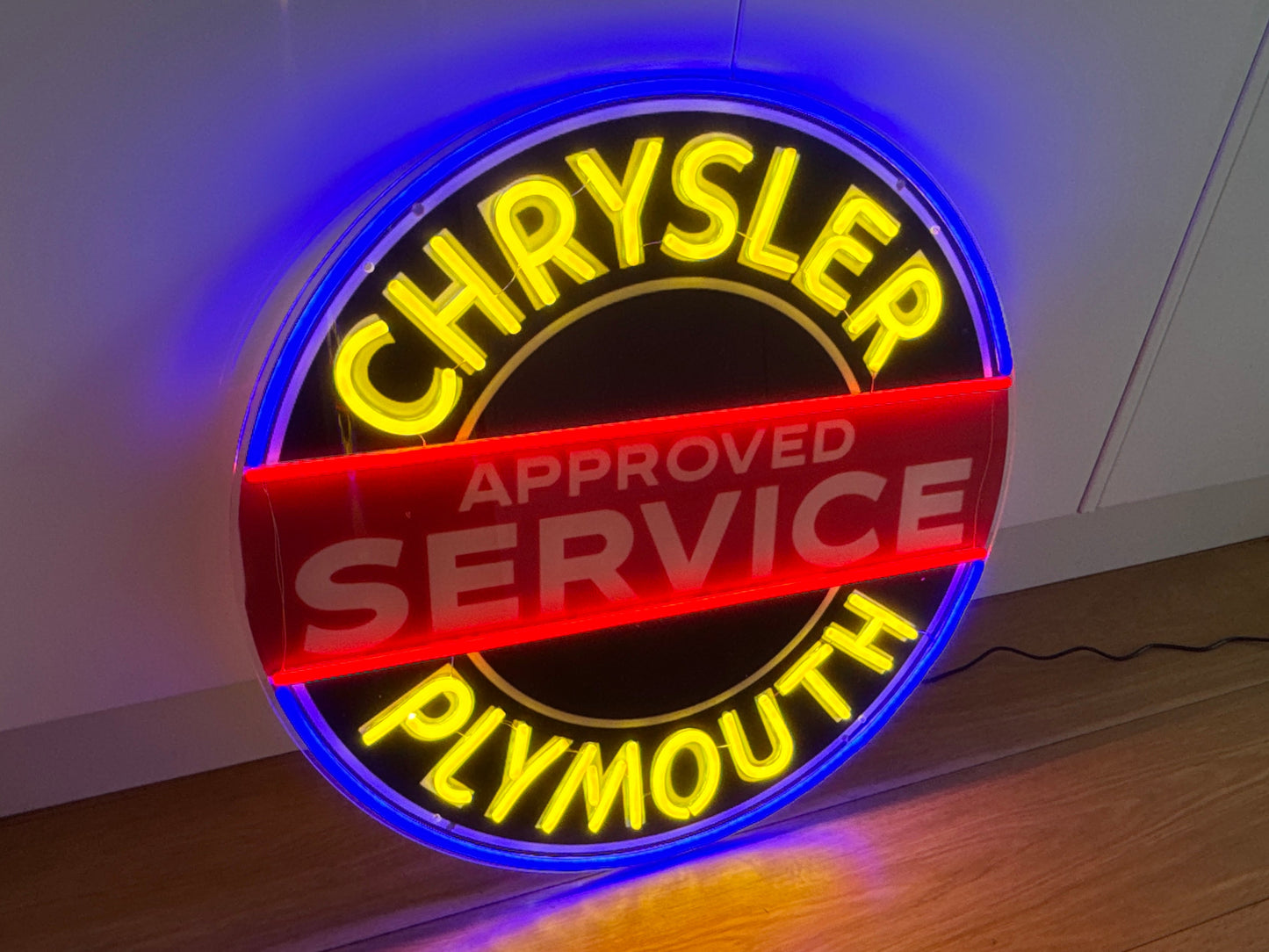 Chrysler Plymouth Neon Sign Approved Service #N142