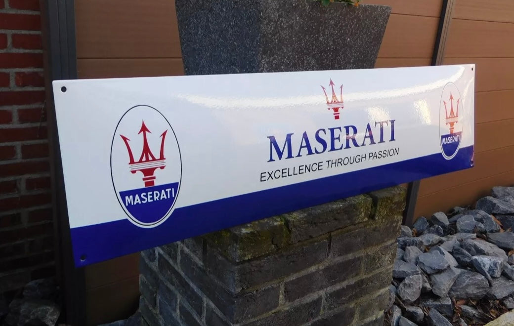 Maserati Dealership Enamel Sign #A60