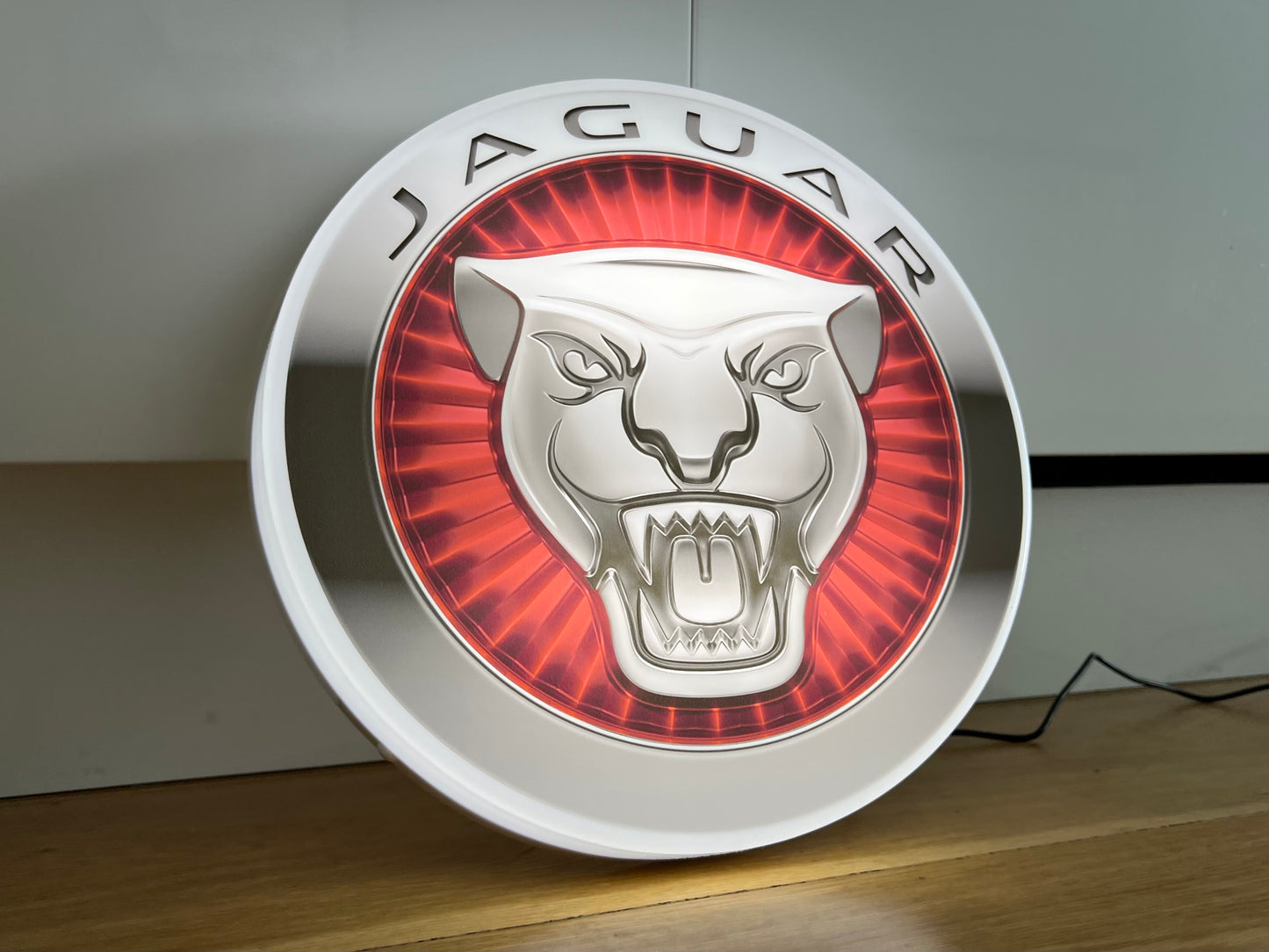 Jaguar Round Illuminated Logo Sign #B40