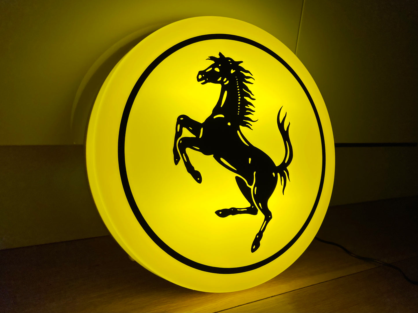 Ferrari Round Illuminated Logo Sign #B26
