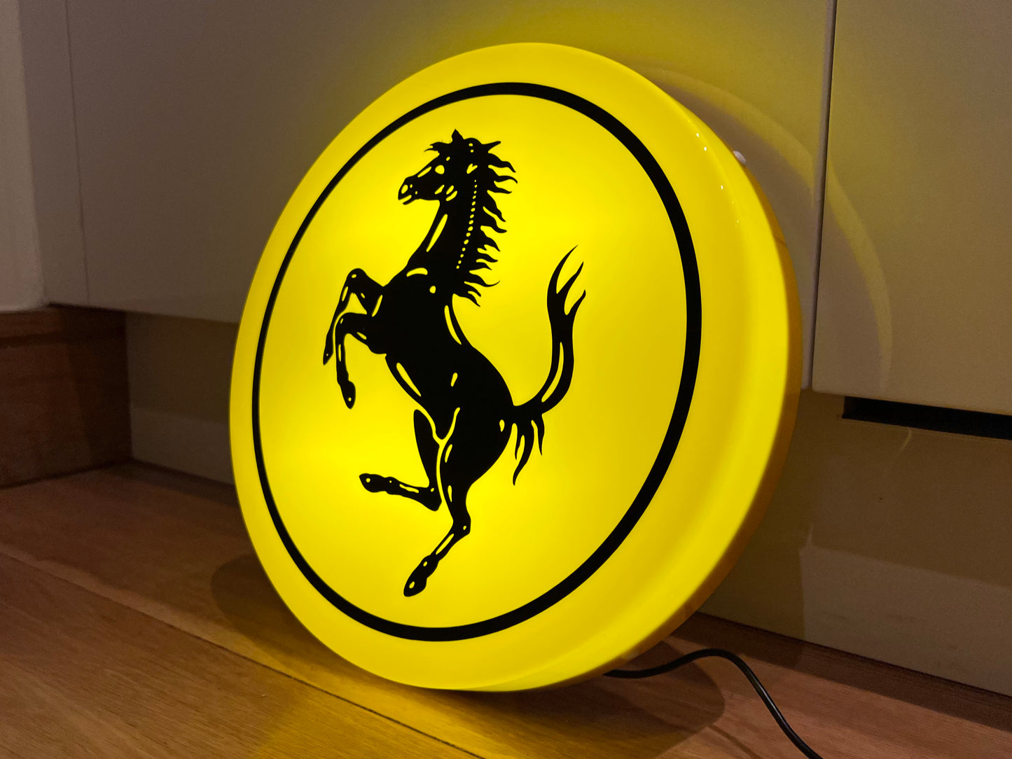 Ferrari Round Illuminated Logo Sign #B26