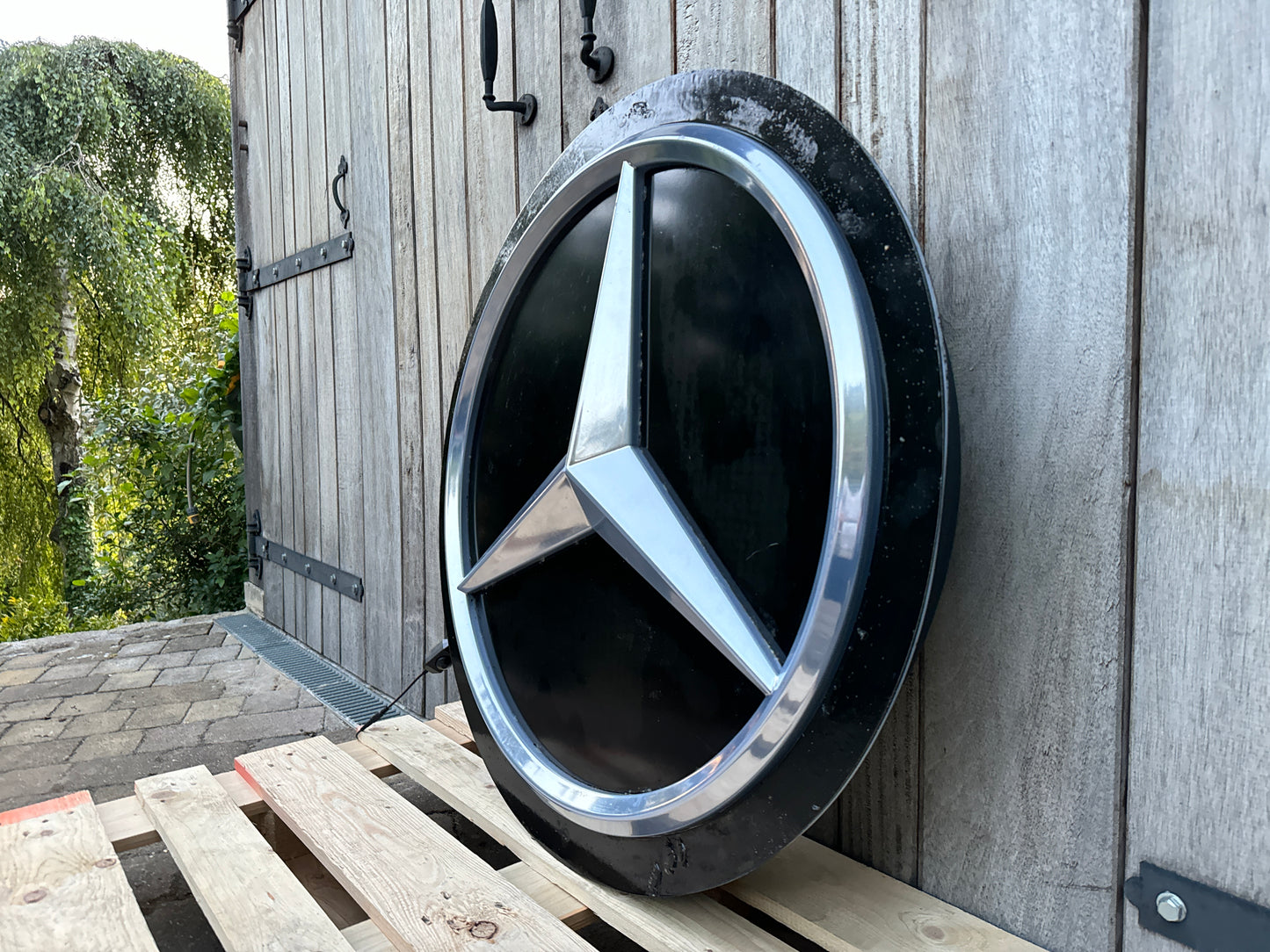 Mercedes Benz Dealership Vintage Round Illuminated Sign #D14