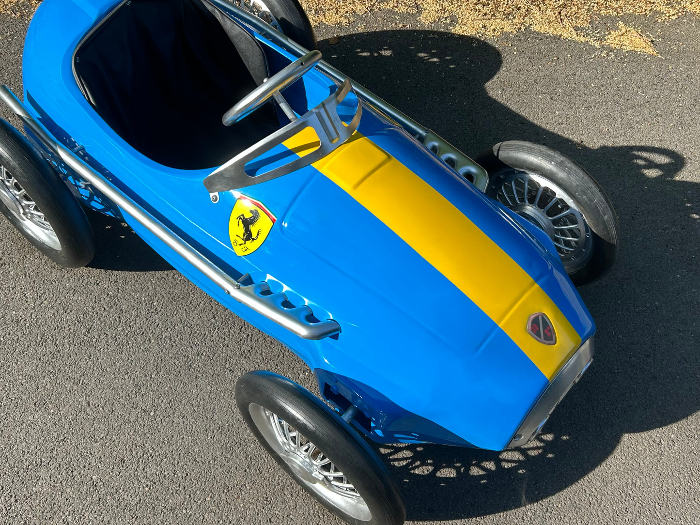 American Retro Racer Pedal Car Blue and Yellow #S16