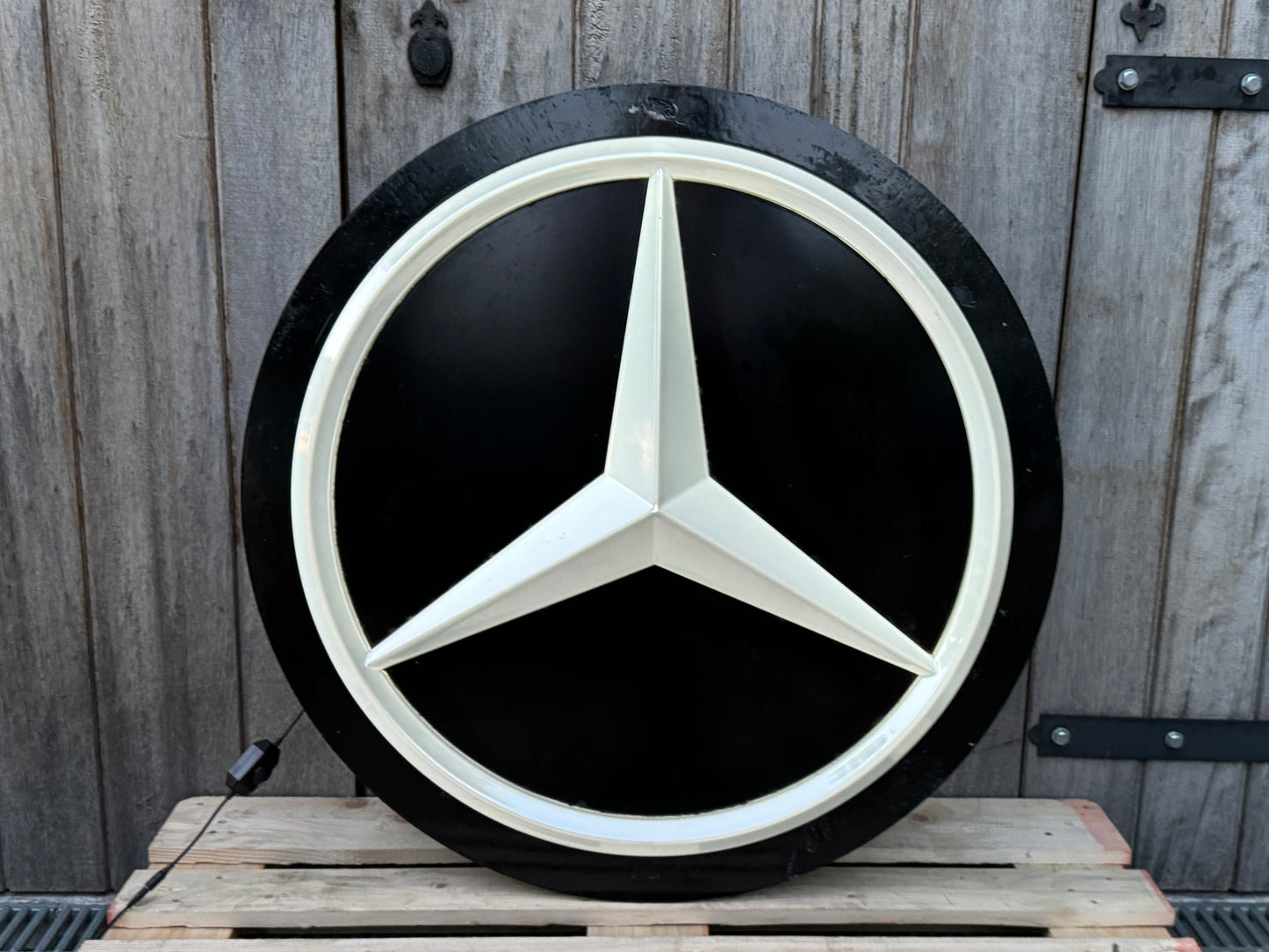 Mercedes Benz Dealership Vintage Round Illuminated Sign #D14