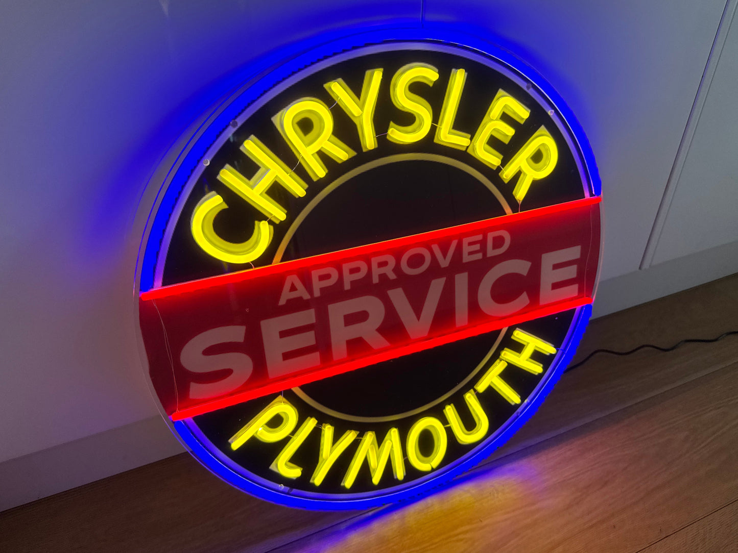 Chrysler Plymouth Neon Sign Approved Service #N142
