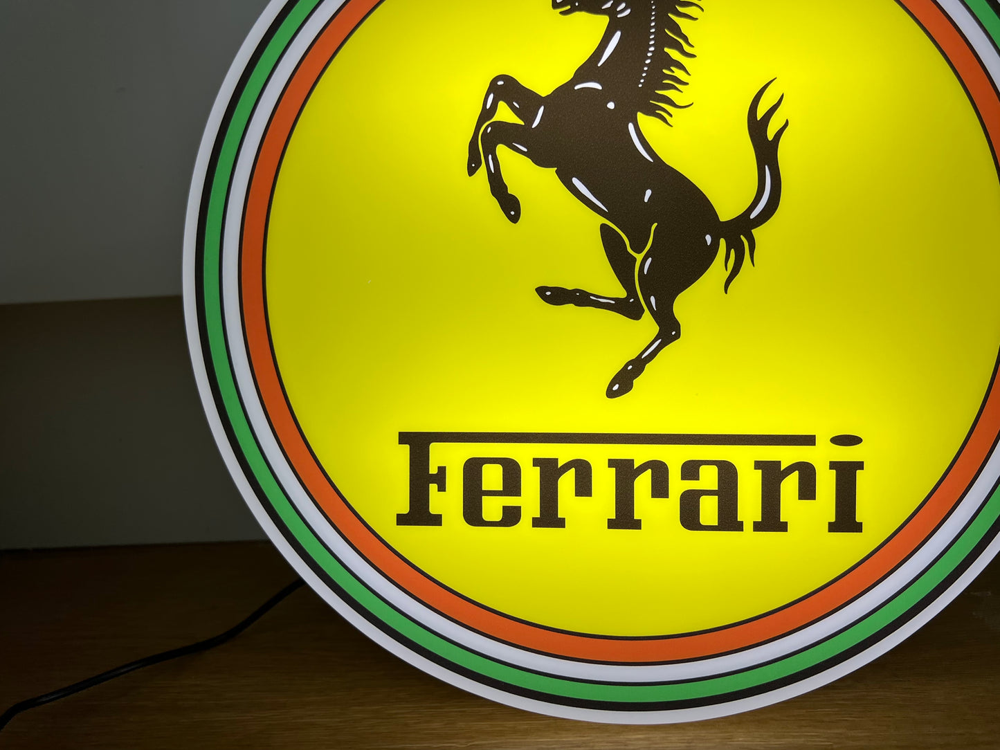 Ferrari Round Illuminated Logo Sign #B27