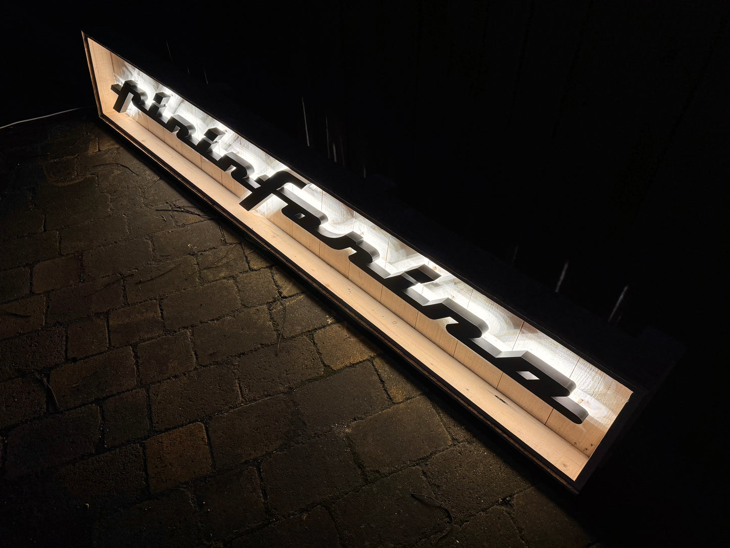 Pininfarina Illuminated Metal Sign Black #D15