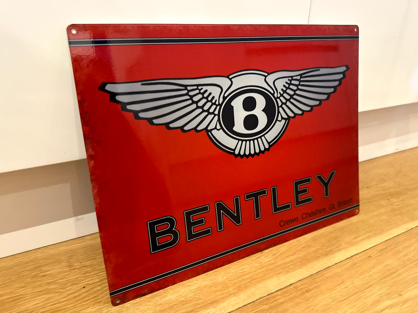 Bentley Red Metal Plaque Sign #A11